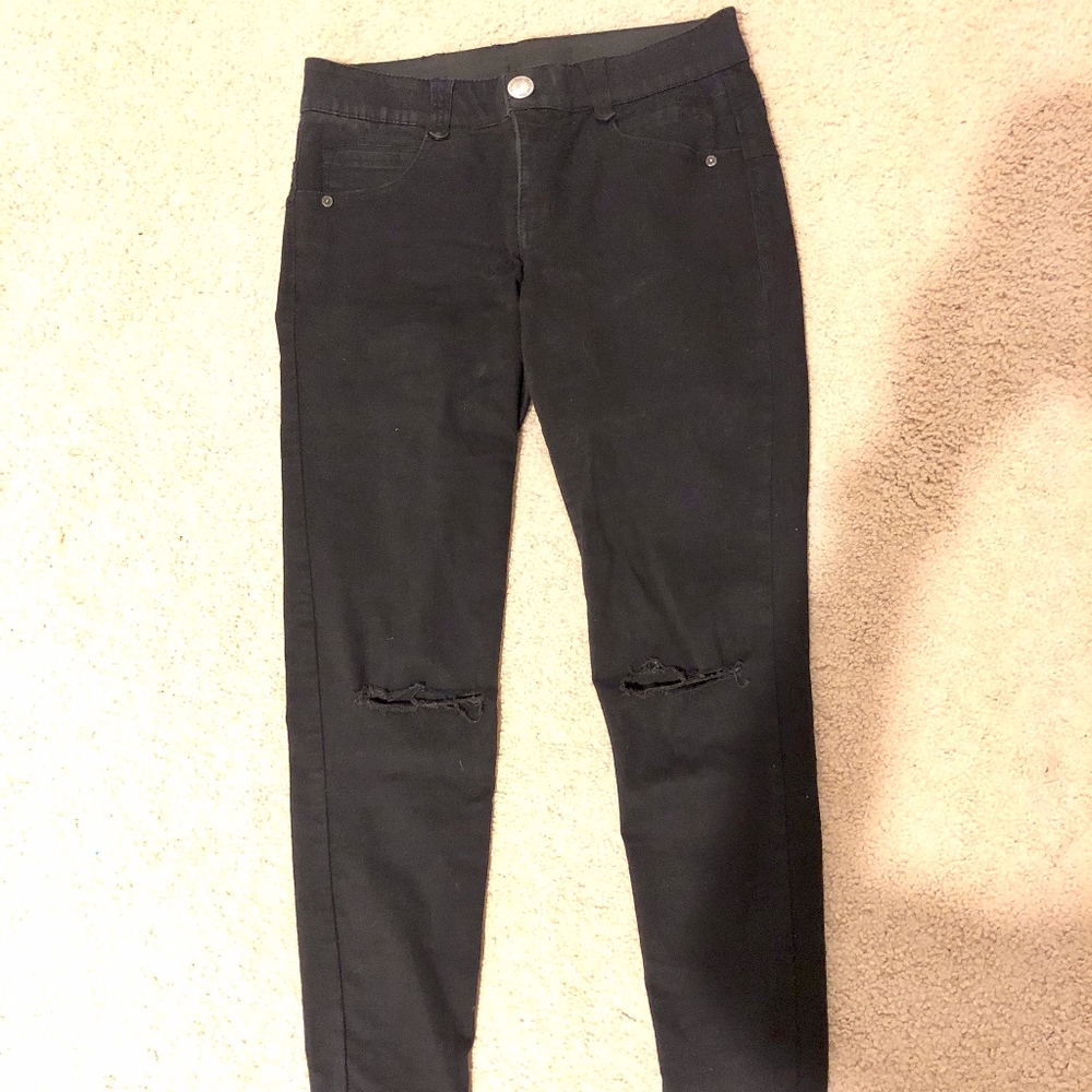 Mac and Me Black Jeans with Ripped Knees